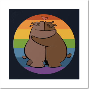 Rainbow Bear Hug Posters and Art